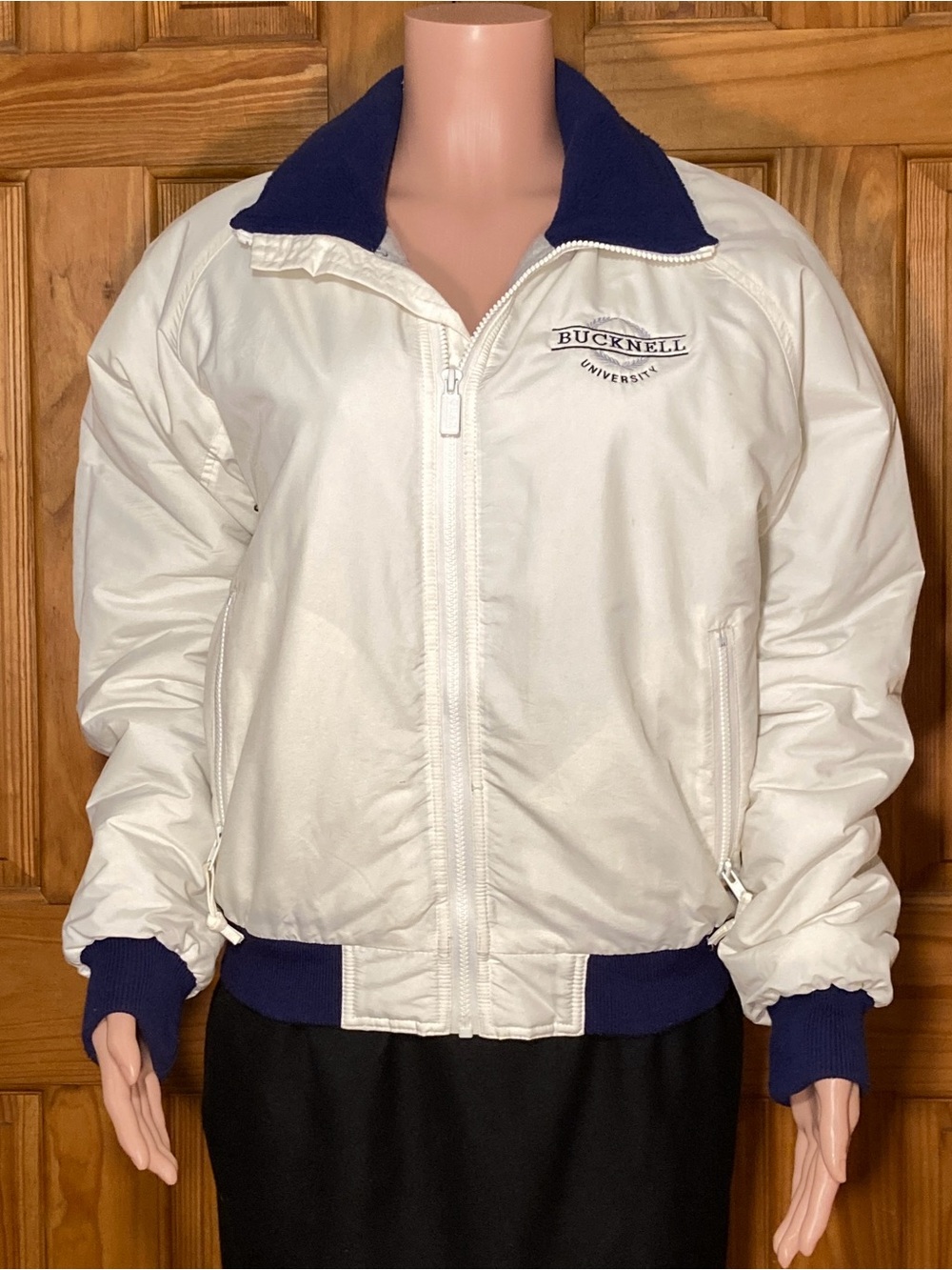 NWOT Gear For Sports Vintage 80s Bomber Jacket Bucknell University White S Small